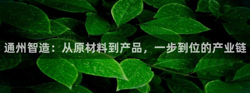 云顶国际yun588：通州智造：从原材料到产品，一步到位的产