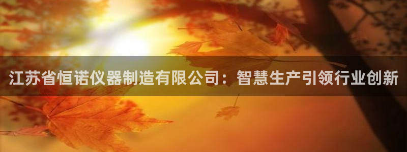 云顶国际太原店：江苏省恒诺仪器制造有限公司：智慧生产引领行业